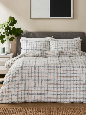 Modern Check Cosy Easycare Duvet Cover and Pillowcase Set