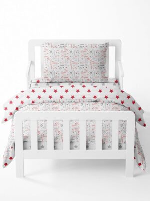 Bacati Baseball Muslin 4 Piece Toddler Bedding Set