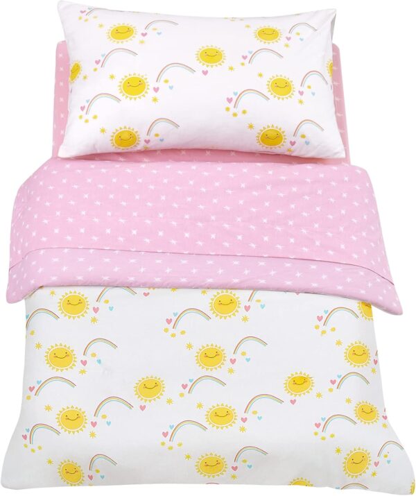 Rainbows and Sunshine Cotton 4 Piece Comforter Set, Multicolor, 57" x 42