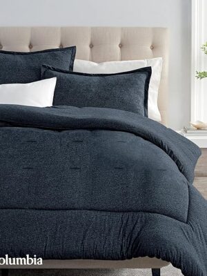 Columbia Cooling Soft Comfort 3 Piece Bedding Set | Value Bundle Includes 1 Comforter & 2 King Size Pillow Shams | Temperature Regulating | Omni-Wick, Moisture Wicking Technology | King - Gray