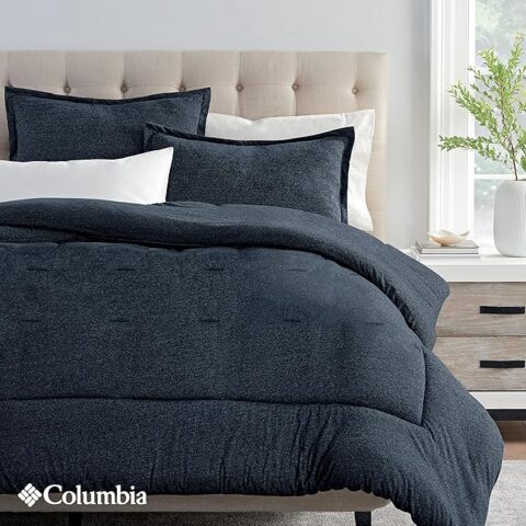 Columbia Cooling Soft Comfort 3 Piece Bedding Set | Value Bundle Includes 1 Comforter & 2 King Size Pillow Shams | Temperature Regulating | Omni-Wick, Moisture Wicking Technology | King - Gray