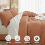 Waffle Duvet Cover - By Gul Ahmed Idea's  ''King Size'' Light brown or Beige color